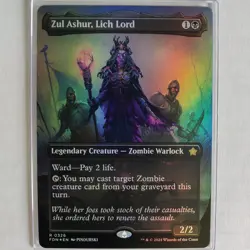 Zul Ashur, Lich Lord - Foil Borderless - NM - Foundations FDN - MTG - Image 1