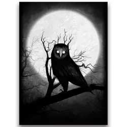 Owl on the Tree – Inked Horror – MTG Size – 100 Textured Matte Card Sleeves - Image 1