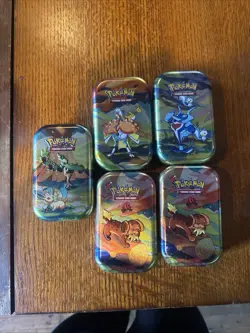 Pokemon TCG - Vibrant Paldea Mini-Tins Full Set Of 5 EMPTY - Image 1