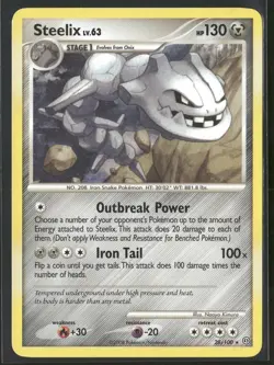 Steelix 28/100 Rare Stormfront Pokemon MP - Image 1