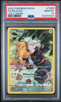 Pokemon Pikachu Lost Origin Trainer Gallery Full Art #TG05 PSA 9 - Image 1