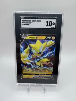 Nintendo Pokemon Zeraora V 053/159 Crown Zenith Ultra Rare Holo SGC 10 - Image 1