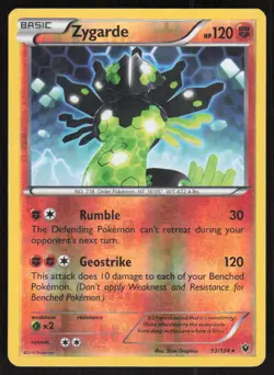 Zygarde 53/124 Rare Fates Collide Pokemon Reverse Holo Lightly Played - Image 1