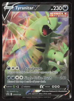 Tyranitar V SWSH109 Holo Promo Sword & Shield Promo Pokemon Lightly Played - Image 1