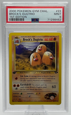 2000 POKEMON GYM CHALLENGE #22 BROCK'S DUGTRIO 1ST EDITION PSA 9 MINT - Image 1