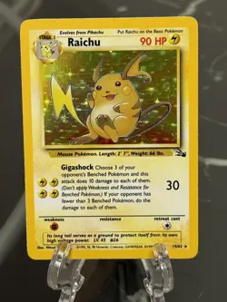 Raichu 14/62 Holo Rare Fossil Pokemon Unlimited Holo MP-LP - Image 1