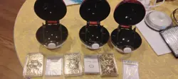 3 Pokemon 23K Gold Plated Cards 1999 BK Pikachu Mewtwo Poliwhirl cases - Image 1
