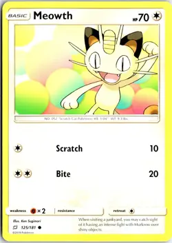 Meowth 125 C Team Up Pokemon NM/M - Image 1