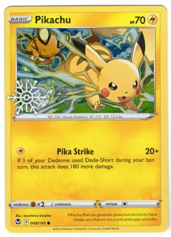 2022 Pokemon: Pikachu 049/195 holiday calendar stamped promo NM - Image 1