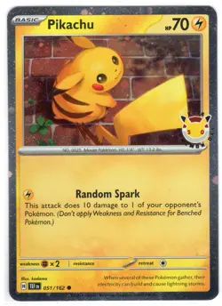 2024 Pokemon: Pikachu cosmos holo 051/162 Pokemon day collection promo NM - Image 1