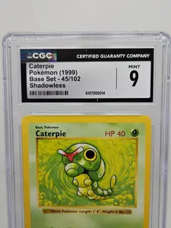 Caterpie 045/102 Base Set (Shadowless) Pokemon CGC 9 Mint - Image 3