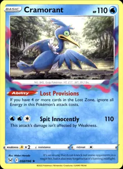 Cramorant 050/196 Rare - Pokemon SWSH11: Lost Origin 2022 NM - Image 1