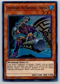 Legendary Six Samurai - Shinai SPWA-EN044 Spirit Warriors Yu-Gi-Oh 1st Ed LP - Image 1