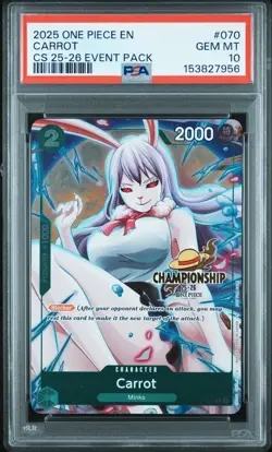 2025 ONE PIECE CHAMPIONSHIP 2025-26 EVENT PACK #070 CARROT PSA 10 - Image 1