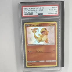 Pokemon TCG 2019 Hidden Fates Shiny Vault Charmander SV6/SV94 Holo PSA 10 - Image 1