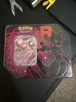 Pokemon Team Rocket Tin 5 Booster Packs + Promo - New Sealed Mewtwo Tin - Image 1