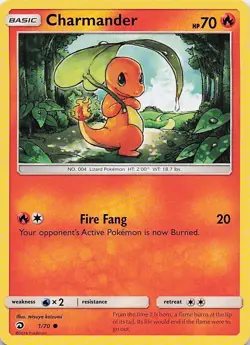 Charmander 1/70 Common Dragon Majesty Pokemon Near Mint - Image 1