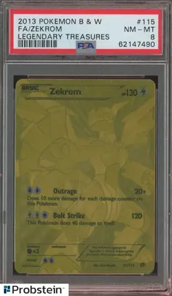 2013 Pokemon B & W Legendary Treasures #115 Zekrom Fa PSA 8 NM-MT - Image 1