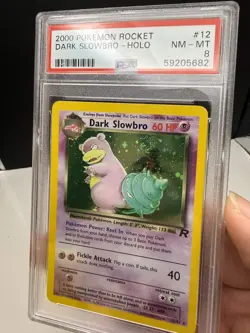 Pokemon TCG Team Rocket Dark Slowbro 12/82 Holo 1st Ed 2000 ENG PSA 8 SWIRL - Image 1