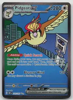 Pokemon Pidgeot ex 225/197 Obsidian Flames Special Illustration Rare Holo - Image 1
