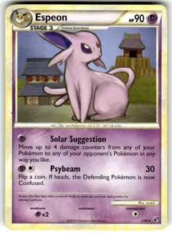 Espeon - 2/90 (Pokemon HGSS Undaunted) 002/090 Non Holo Rare Deck Exclusives LP - Image 1