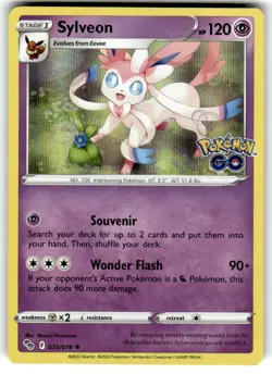Sylveon 035/078 Holo Rare Pokemon GO Pokemon Near Mint - Image 1