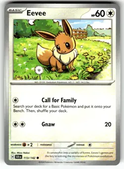 Eevee 113/142 Common Stellar Crown Pokemon Near Mint - Image 1