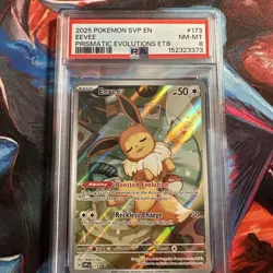 2025 POKEMON SVP EN-SV BLACK STAR PROMO #173 EEVEE PSA 8 - Image 1