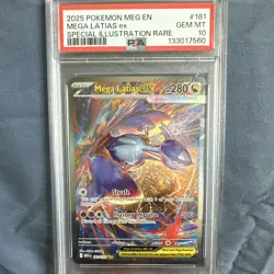 Pokemon TCG 2025 ME01 Mega Evolution Mega Latias ex 181/132 EN Holo PSA 10 - Image 1