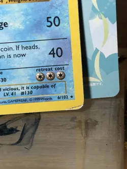 Pokemon TCG Gyarados Base Set Holo Rare 006/102 Shadowless English 1999 100 HP - Image 2