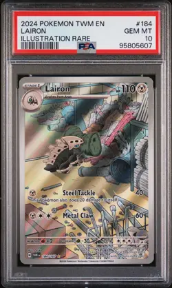 2024 POKEMON TWM EN-TWILIGHT MASQUERADE ILLUSTRATION RARE #184 LAIRON PSA 10 - Image 1