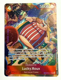 One Piece Lucky.Roux Op09-015 (TR) Treasure Rare A Fist of Divine Speed(OP11) NM - Image 2