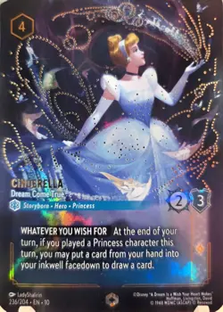 Disney Lorcana Cinderella Dream Come True Enchanted Foil 236/204 EN Whisper... - Image 3