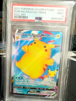 🌊2021 Surfing Pikachu VMAX Full Art #009 Celebrations PSA 9 Card 🌊 - Image 1