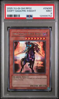 2025 YU-GI-OH! RP02-RETRO PACK 2 #EN085 SWIFT GAIA THE FIERCE KNIGHT PSA 9 - Image 1