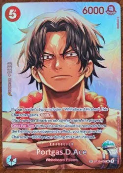 ST15-005 Portgas.D.Ace SR SP OP16 The Time of Battle One Piece TCG English Card - Image 1