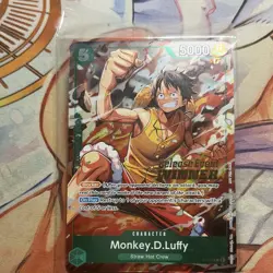 Bandai One Piece Card Game Monkey D. Luffy P-135 Release Event Winner Holo - Image 1