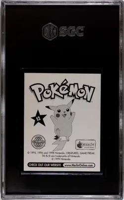 Ash & Pikachu SGC 9 Pokemon Sticker Card Holo Prism #S2 Merlin 1999 MINT Pokemon - Image 2