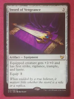 Magic The Gathering COMMANDER 2015 C15 SWORD OF VENGEANCE artifact card MTG - Image 1