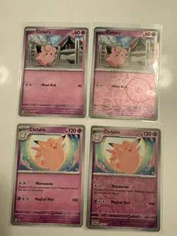 Clefairy/Clefable - Regular& Reverse Holo - Twilight Masquerade Pokemon Card Lot - Image 1