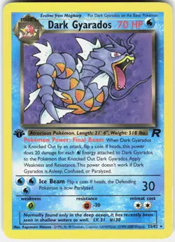 Pokemon Dark Gyarados 25/82 Rare Team Rocket Pokemon Lightly Played - Image 1