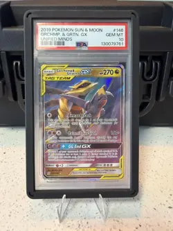 2019 POKEMON SUN & MOON UNIFIED MINDS #146 GARCHOMP & GIRATINA GX PSA 10 - Image 1
