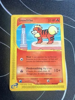 Pokemon Growlithe 80/147 Aquapolis Common Regular - English 2002 50 HP - Image 1