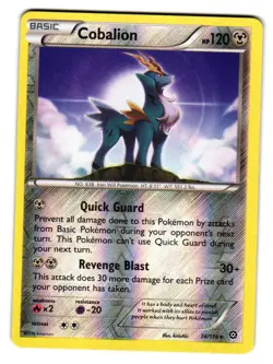 Cobalion 74/114 Rare Steam Siege Pokemon Reverse Holo Lightly Played - Image 1