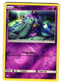 Mareanie 62/149 Common SM Base Set Pokemon Reverse Holo Lightly Played - Image 1