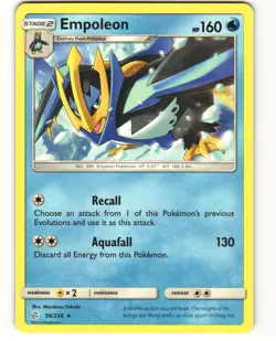 Empoleon Rare Pokemon TCG Cosmic Eclipse 56/236 LP - Image 1