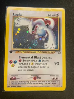 POKEMON LUGIA HOLO NEO GENESIS 1st EDITION VG 9/111 SWIRL - Image 5