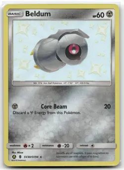 Beldum SV30/SV94 Hidden Fates Shiny Vault Shiny Rare Near Mint - Image 1