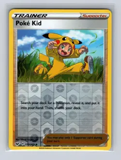 Poke Kid 173/202 Uncommon Sword & Shield Pokemon Reverse Holo Near Mint - Image 1