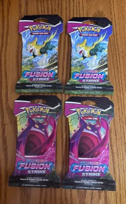 Pokemon Sword & Shield Fusion Strike Hanger Booster Pack Random Art - Image 1